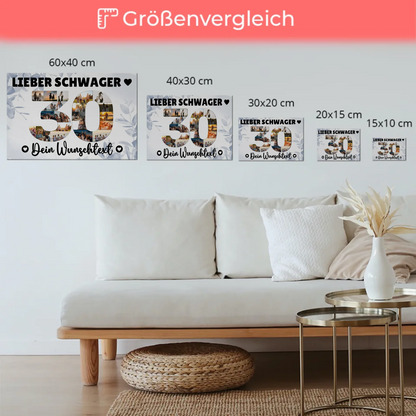 Fotoboard Poster magnetisch mit Wunschtext 30 Geburtstag Schwager