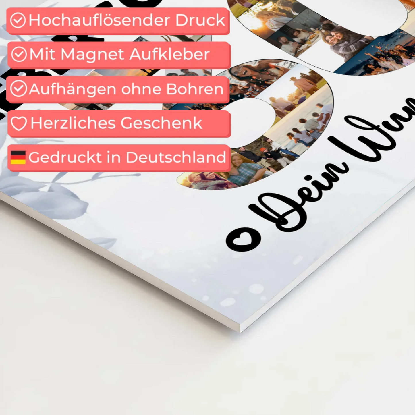 Fotoboard Poster magnetisch mit Wunschtext 30 Geburtstag Schwager