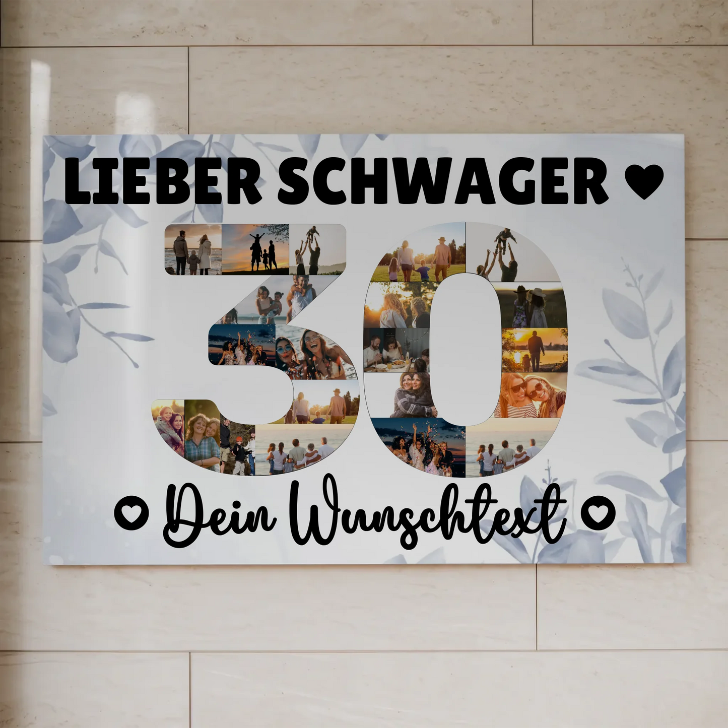 Fotoboard Poster magnetisch mit Wunschtext 30 Geburtstag Schwager