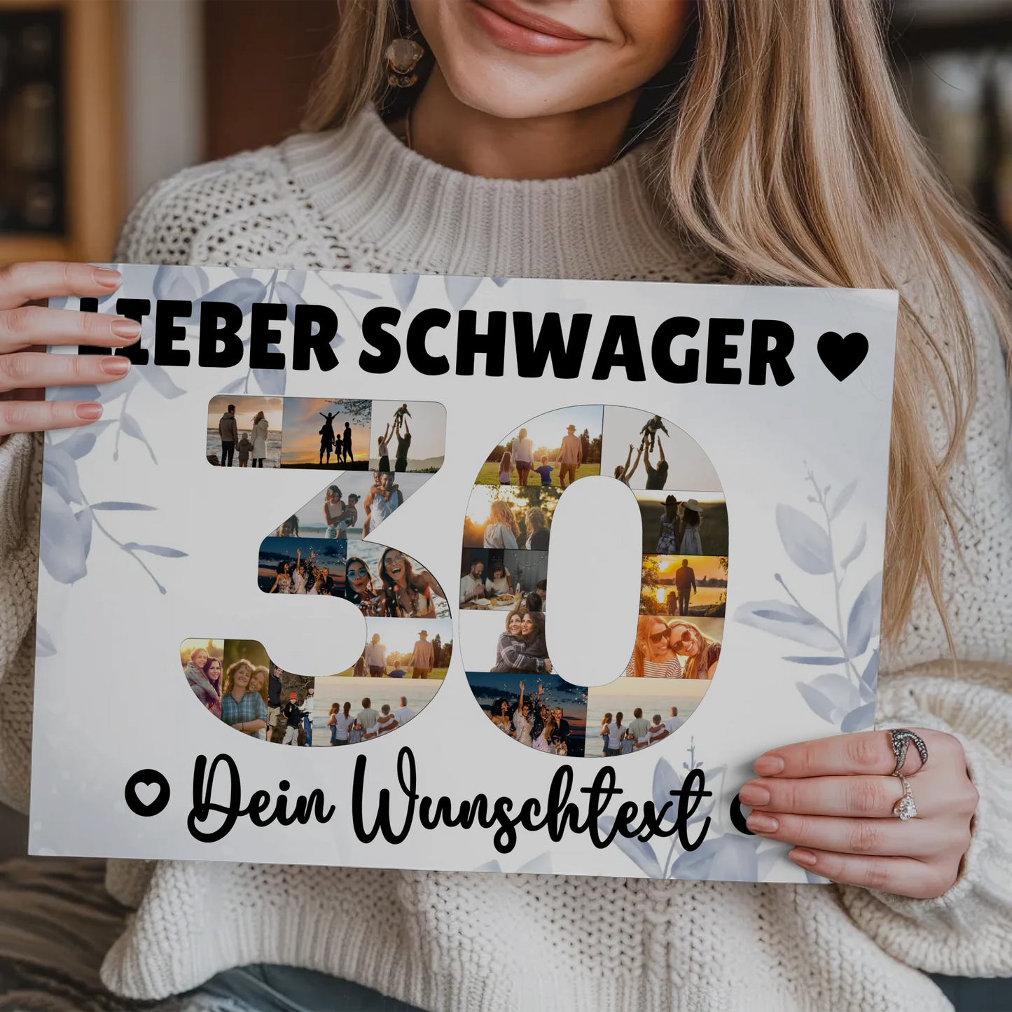 Fotoboard Poster magnetisch mit Wunschtext 30 Geburtstag Schwager