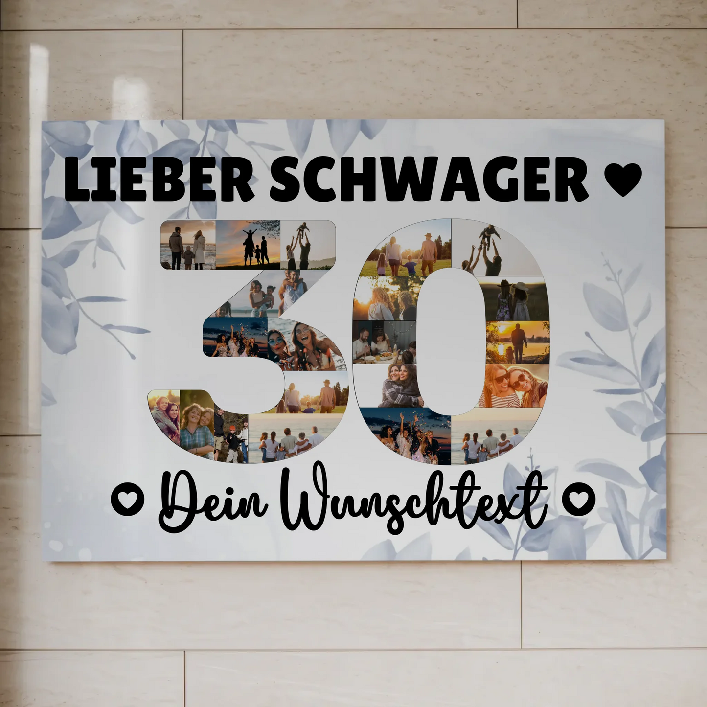 Fotoboard Poster magnetisch mit Wunschtext 30 Geburtstag Schwager