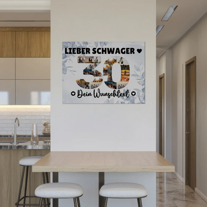 Fotoboard Poster magnetisch mit Wunschtext 30 Geburtstag Schwager