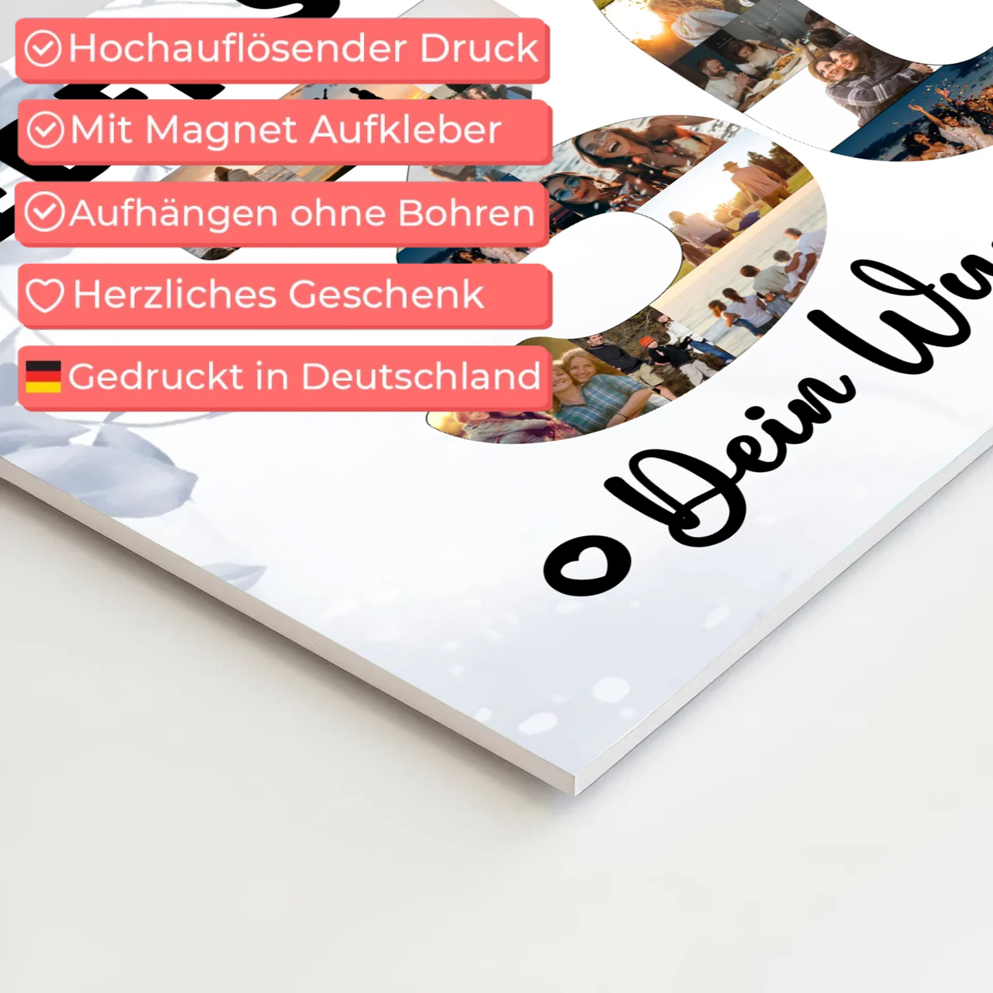 Fotoboard Poster magnetisch mit Wunschtext 30 Geburtstag Schwager