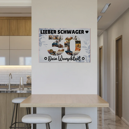 Fotoboard Poster magnetisch mit Wunschtext 30 Geburtstag Schwager
