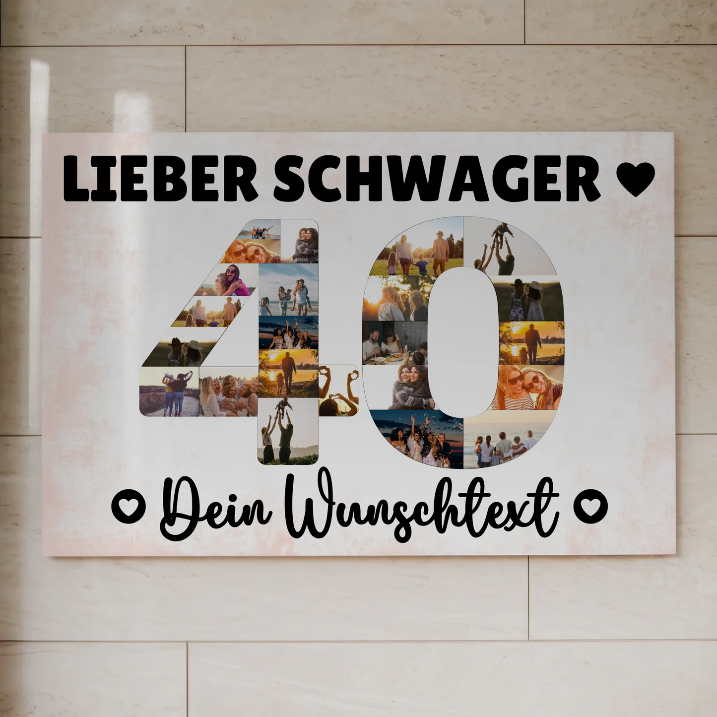 Magnetisches Fotoboard mit Unterschriften 40 Geburtstag Schwager
