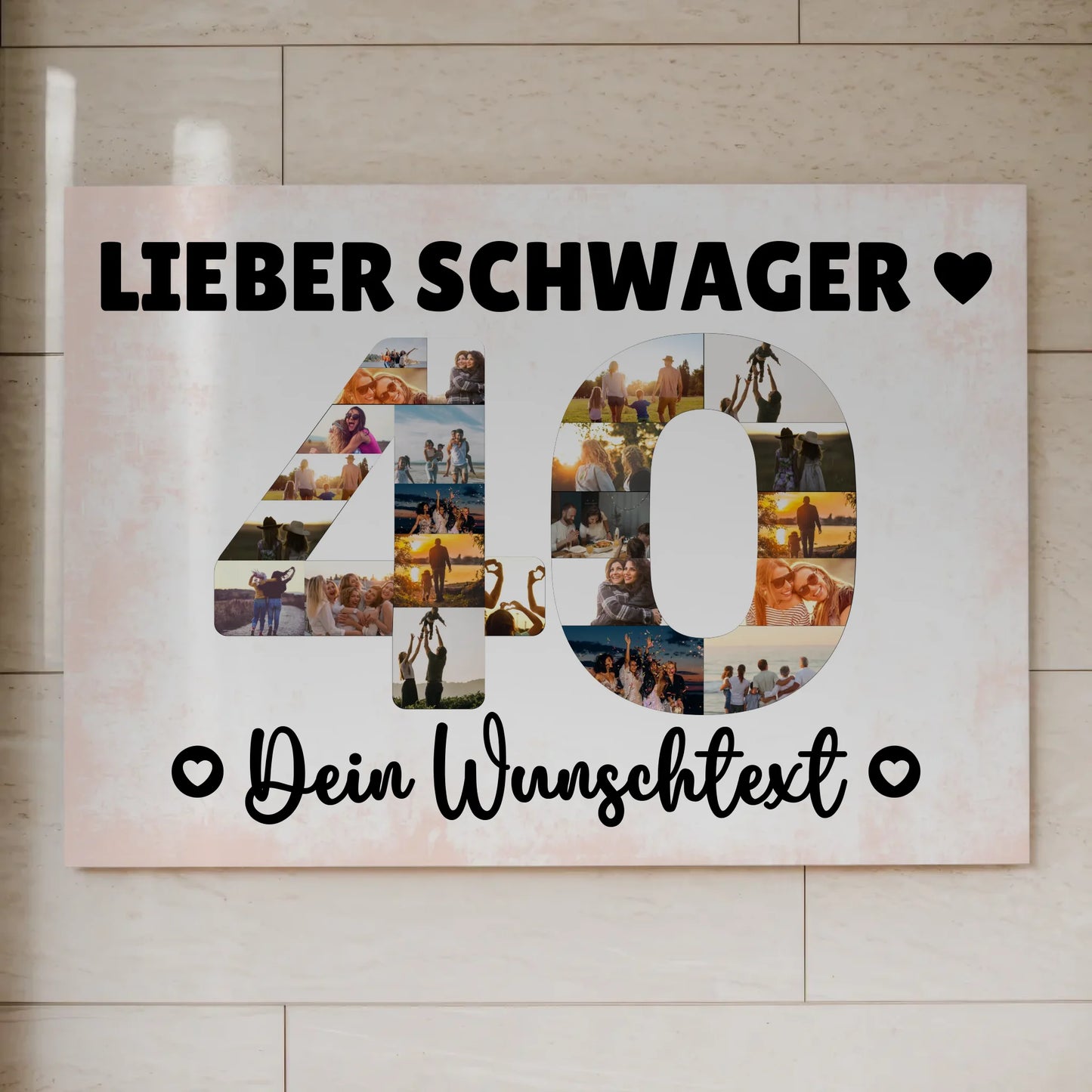 Magnetisches Fotoboard mit Unterschriften 40 Geburtstag Schwager