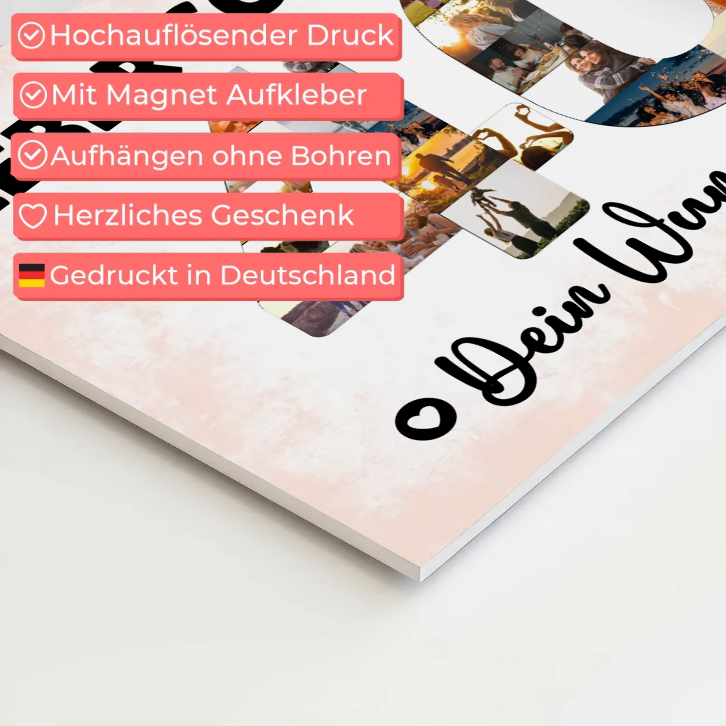 Magnetisches Fotoboard mit Unterschriften 40 Geburtstag Schwager