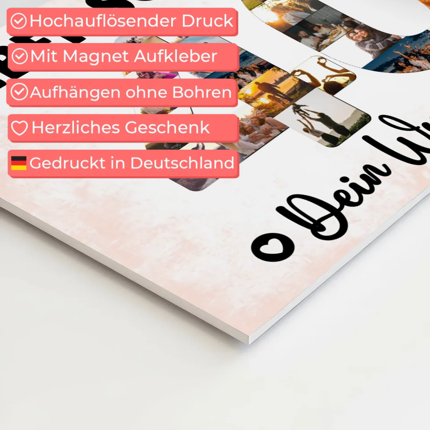 Magnetisches Fotoboard mit Unterschriften 40 Geburtstag Schwager