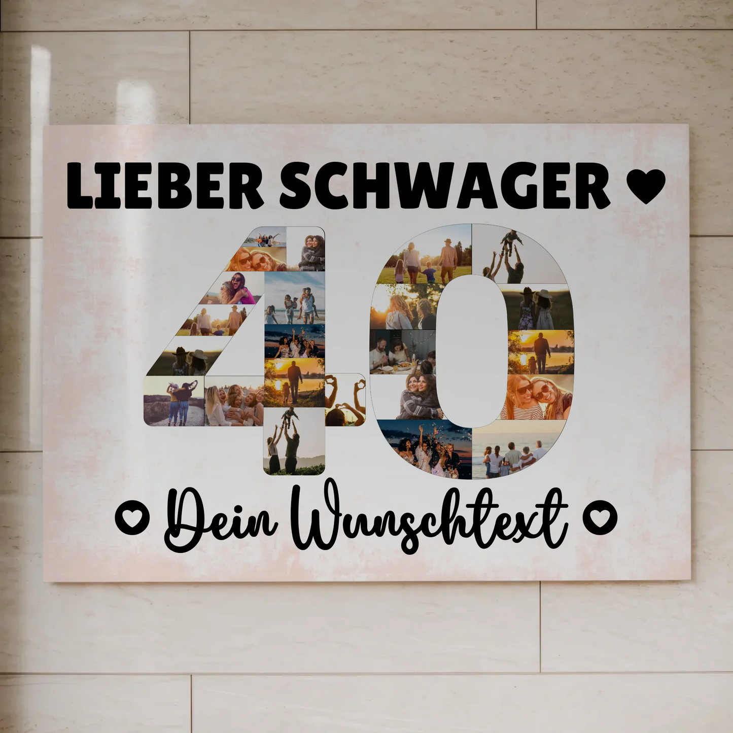 Magnetisches Fotoboard mit Unterschriften 40 Geburtstag Schwager