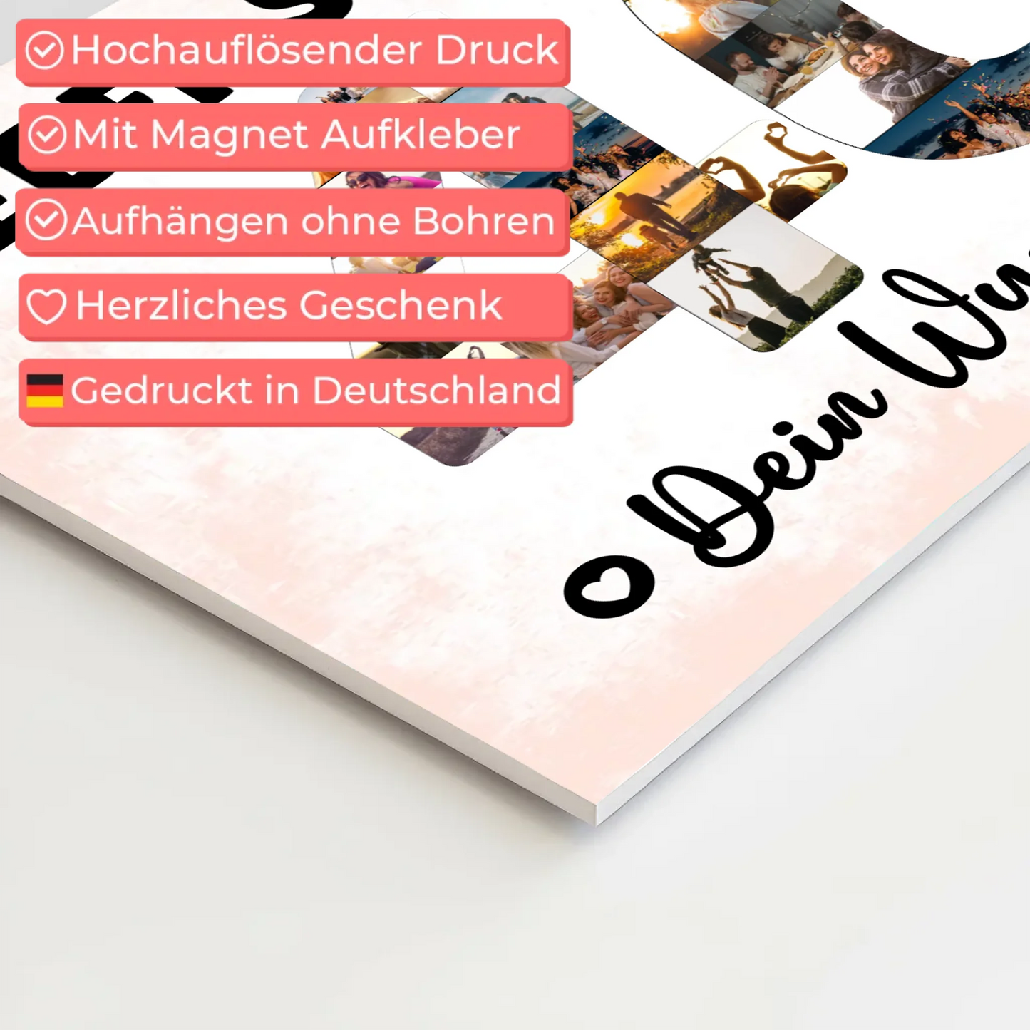 Magnetisches Fotoboard mit Unterschriften 40 Geburtstag Schwager