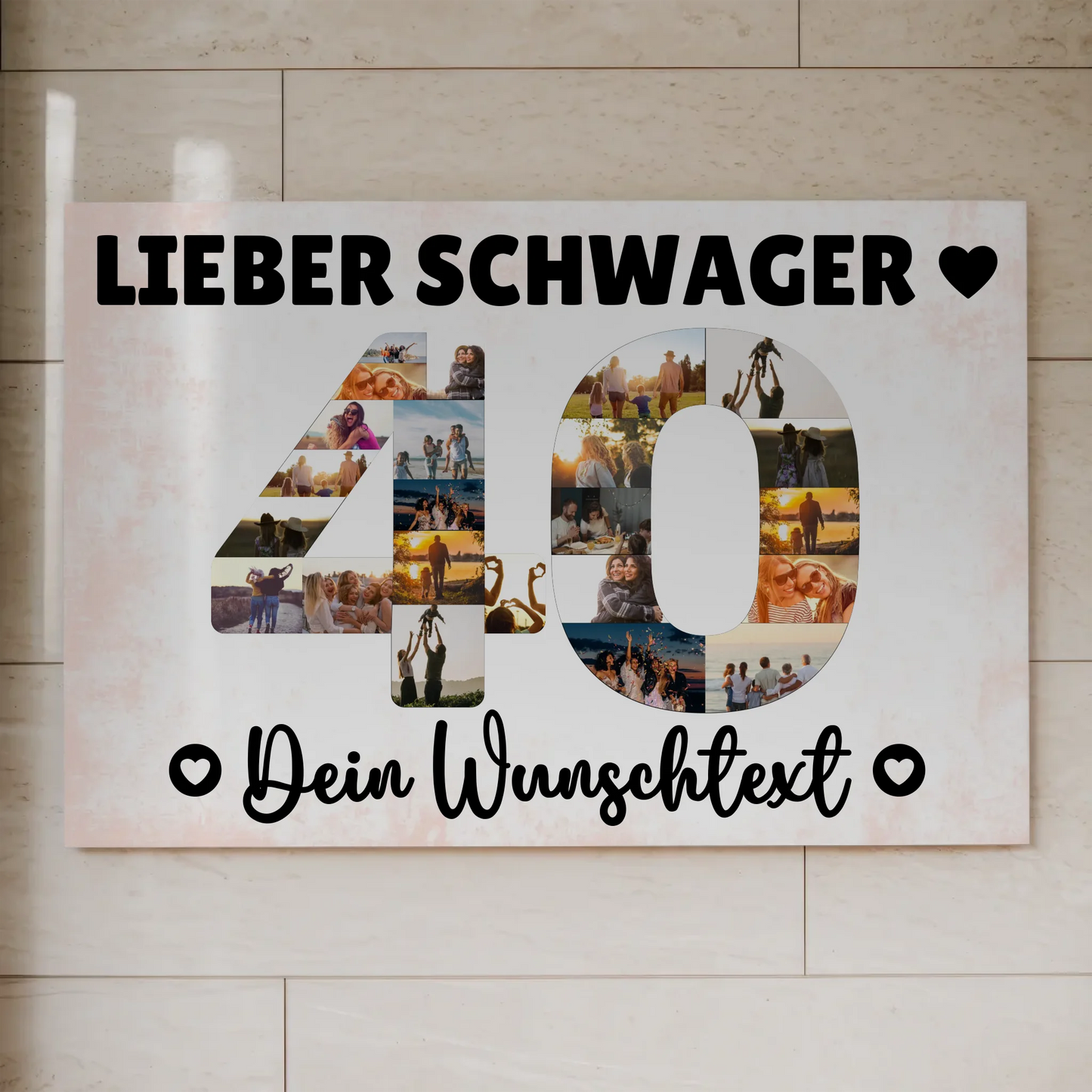 Magnetisches Fotoboard mit Unterschriften 40 Geburtstag Schwager