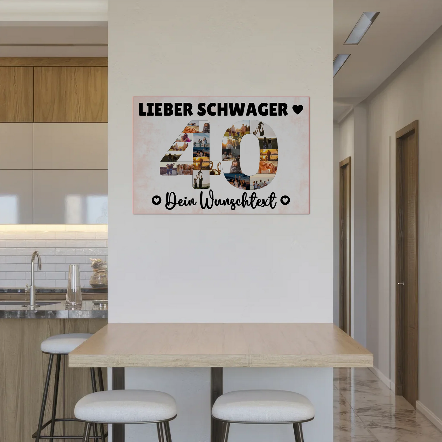 Magnetisches Fotoboard mit Unterschriften 40 Geburtstag Schwager