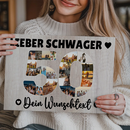 Magnet Poster mit Wunschtext 50 Geburtstag Schwager