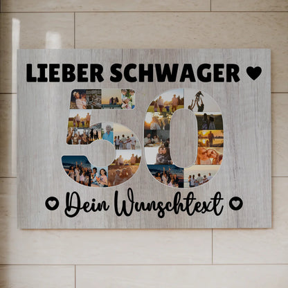 Magnet Poster mit Wunschtext 50 Geburtstag Schwager