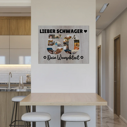 Magnet Poster mit Wunschtext 50 Geburtstag Schwager