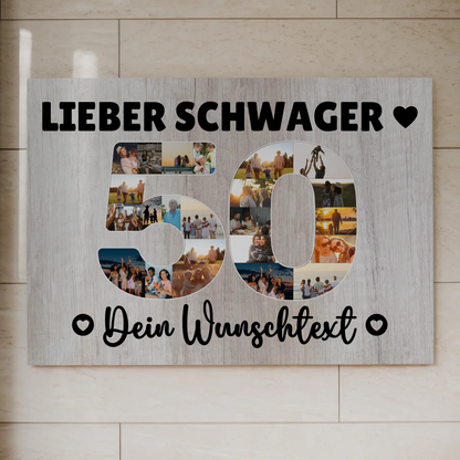Magnet Poster mit Wunschtext 50 Geburtstag Schwager