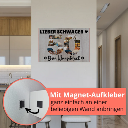 Magnet Poster mit Wunschtext 50 Geburtstag Schwager