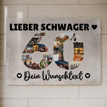 Magnet Wandbild mit Unterschriften 60 Geburtstag Schwager