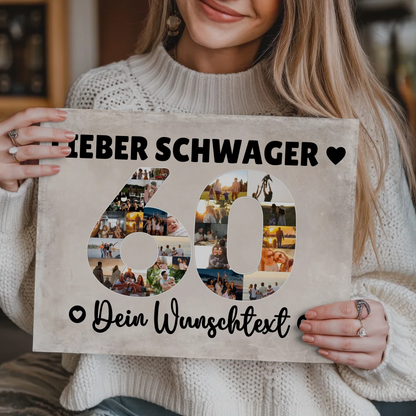 Magnet Wandbild mit Unterschriften 60 Geburtstag Schwager