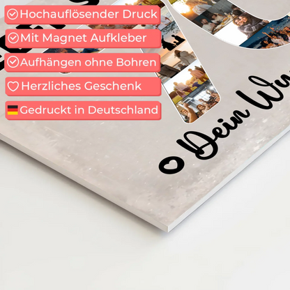 Magnetisches Fotoboard Poster mit Wunschtext zum 70 Geburtstag