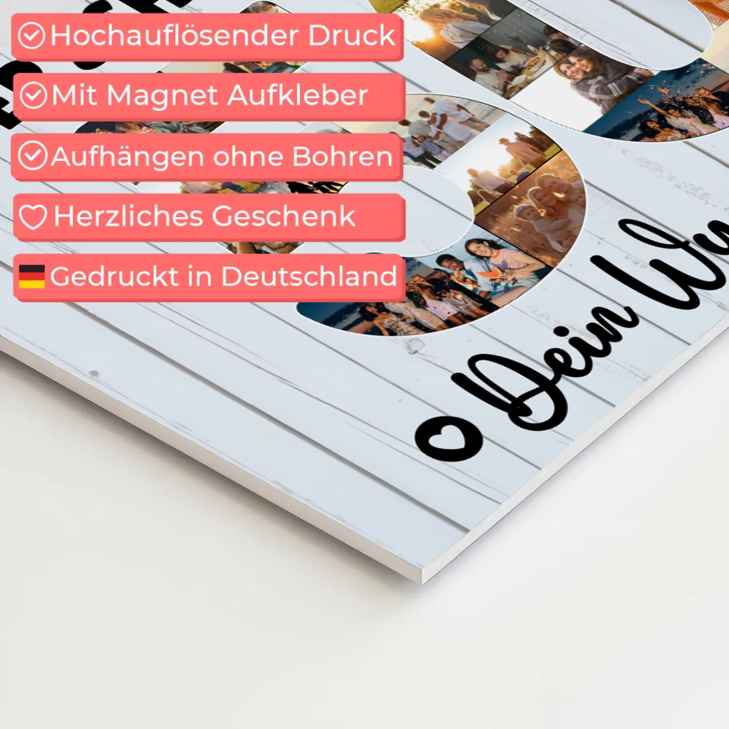 Fotoboard Magnet Poster mit Unterschriften 50 Geburtstag Schwiegerpapa