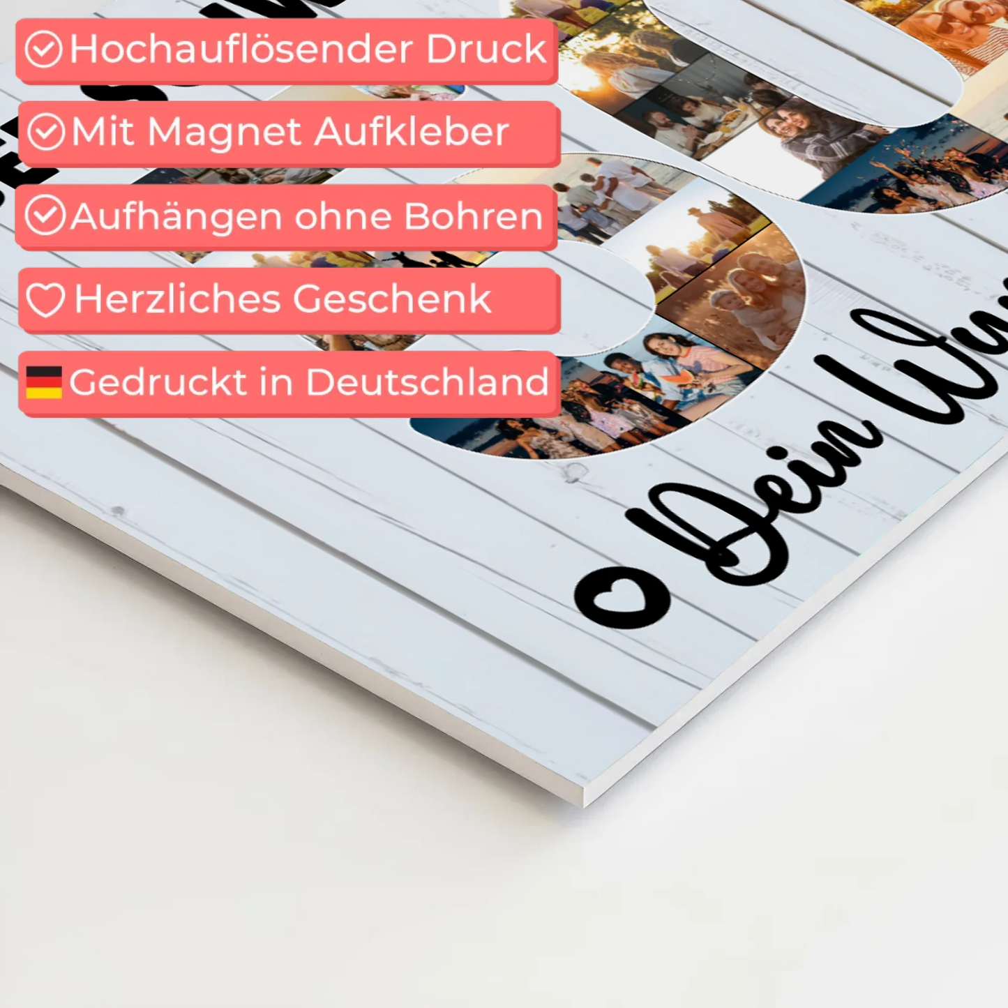 Fotoboard Magnet Poster mit Unterschriften 50 Geburtstag Schwiegerpapa