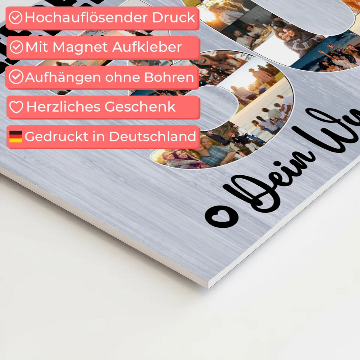 Magnetisches Fotoboard Poster mit Wunschtext zum 30. Geburtstag Sohn