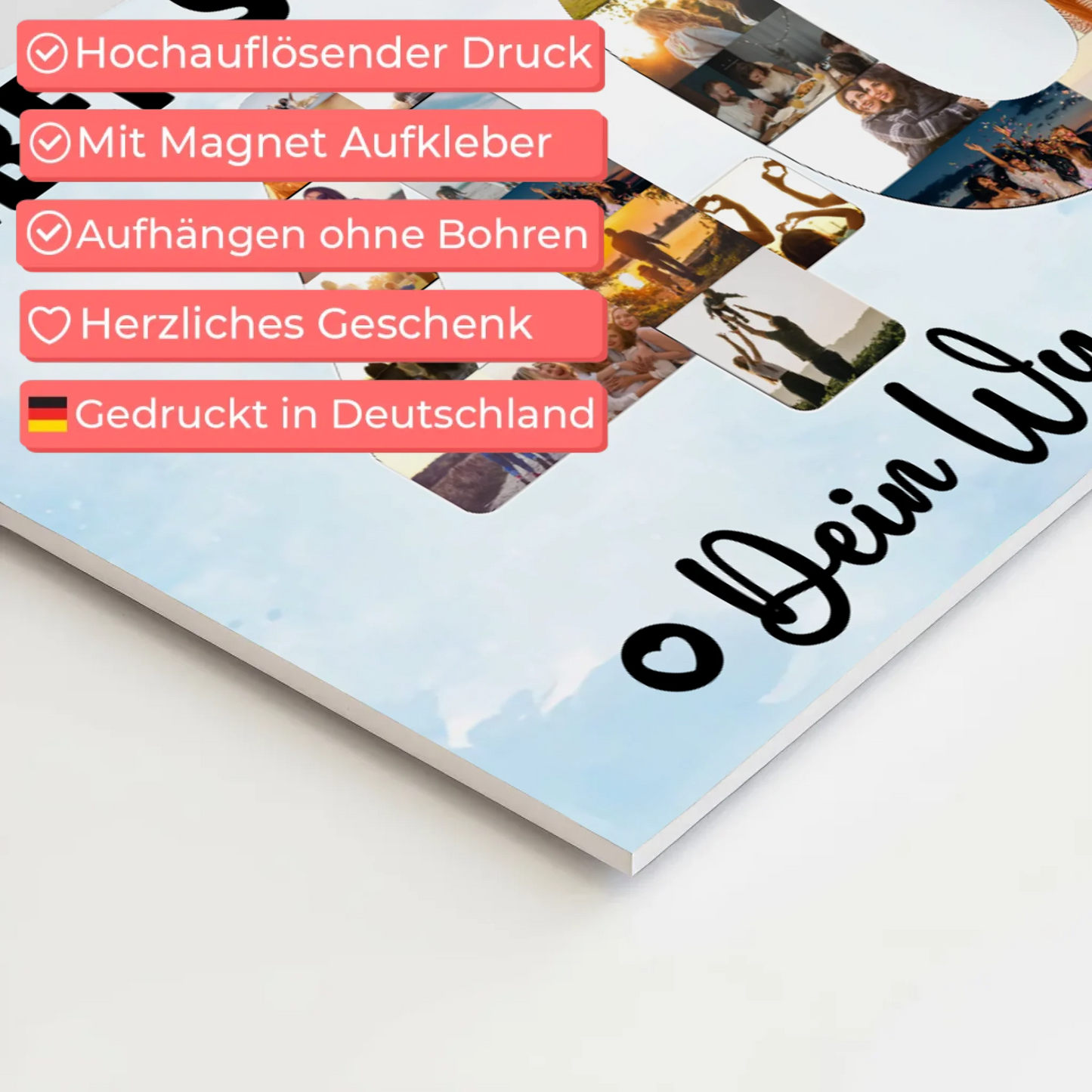 Fotoboard Magnet Poster mit Unterschriften 40 Geburtstag Stiefpapa