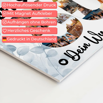 Fotoboard Poster magnetisch mit Wunschtext 50 Geburtstag Stiefpapa