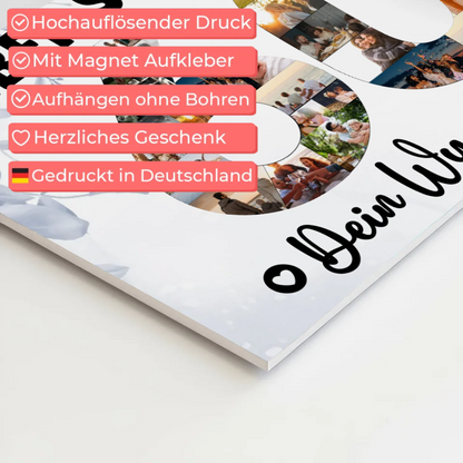 Magnetisches Fotoboard mit Unterschriften 60 Geburtstag Stiefpapa