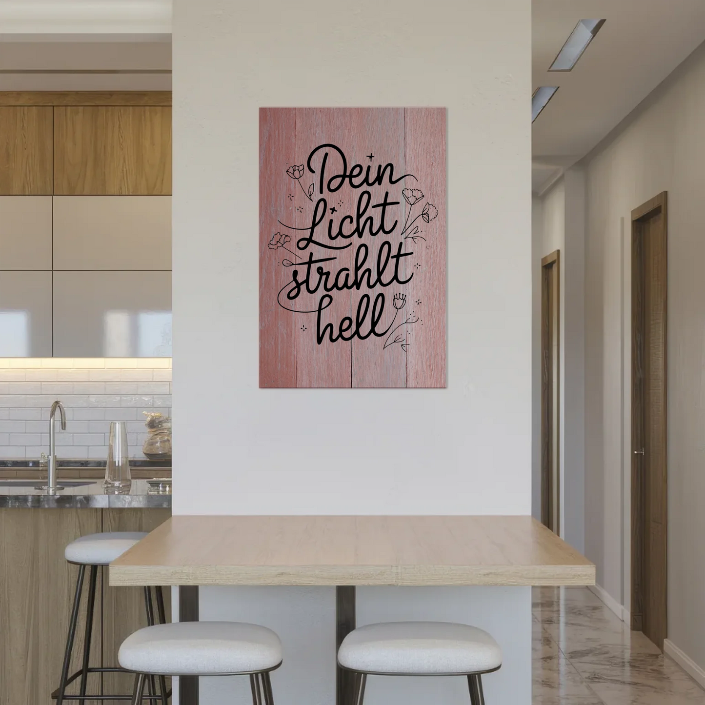 Spruch Fotoboard Magnet Wandbild Dein Licht strahlt hell