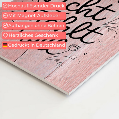 Spruch Fotoboard Magnet Wandbild Dein Licht strahlt hell