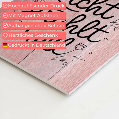 Spruch Fotoboard Magnet Wandbild Dein Licht strahlt hell