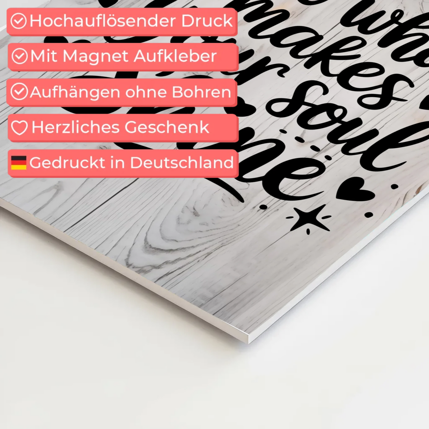 Magnet Poster mit Spruch Do what makes your soul shine