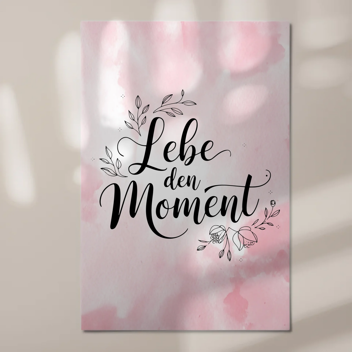Spruch Fotoboard Magnet Wandbild Lebe den Moment Geschenk