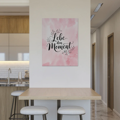 Spruch Fotoboard Magnet Wandbild Lebe den Moment Geschenk