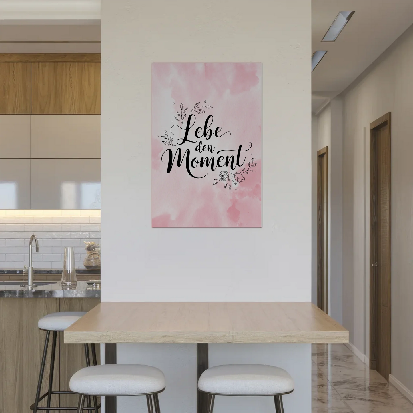 Spruch Fotoboard Magnet Wandbild Lebe den Moment Geschenk