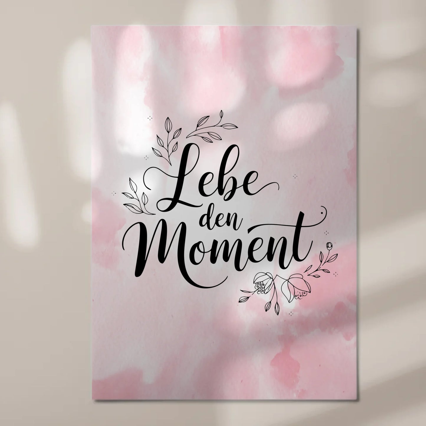 Spruch Fotoboard Magnet Wandbild Lebe den Moment Geschenk