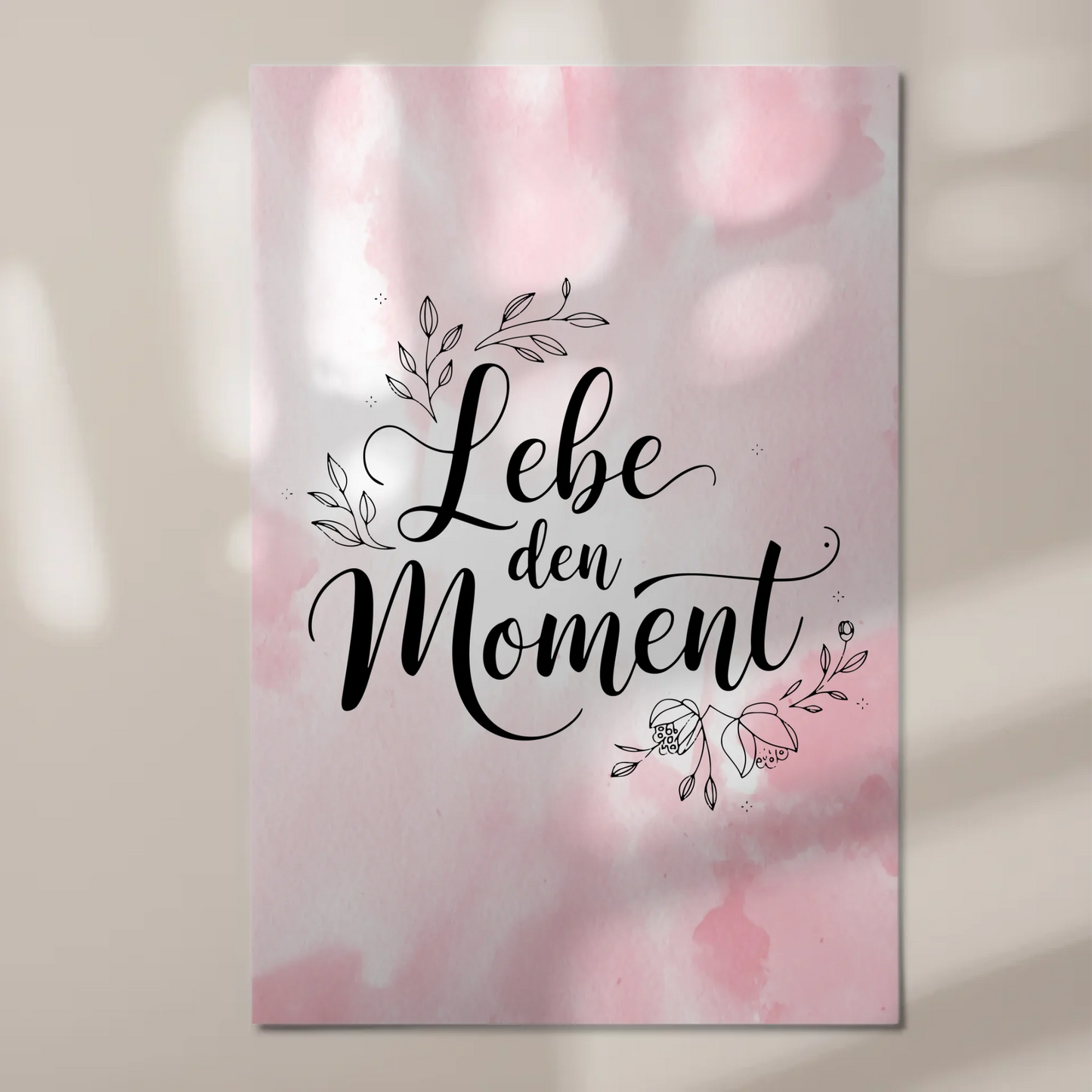 Spruch Fotoboard Magnet Wandbild Lebe den Moment Geschenk