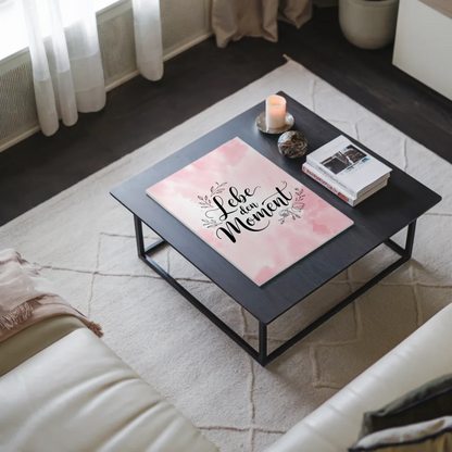 Spruch Fotoboard Magnet Wandbild Lebe den Moment Geschenk