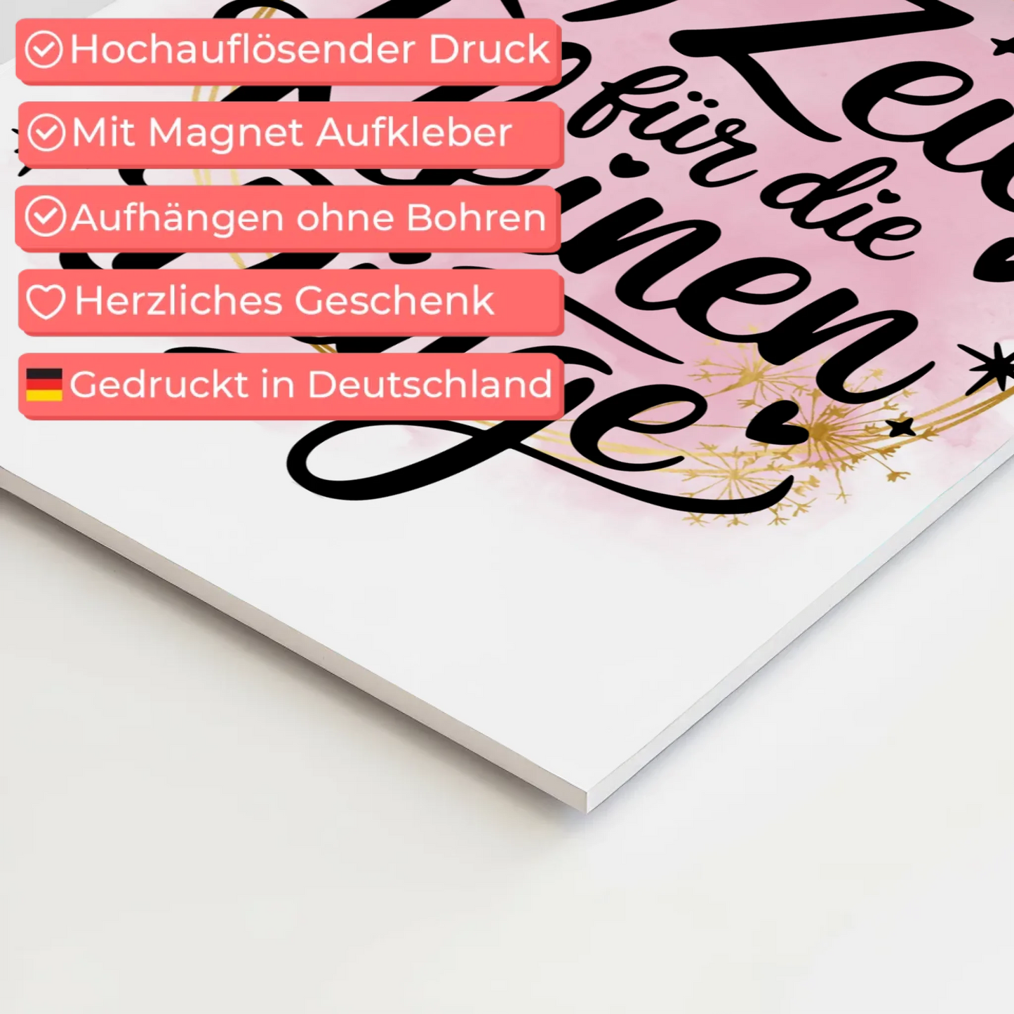 Sprüche Poster Magentisch Nimm dir Zeit für kleine Dinge