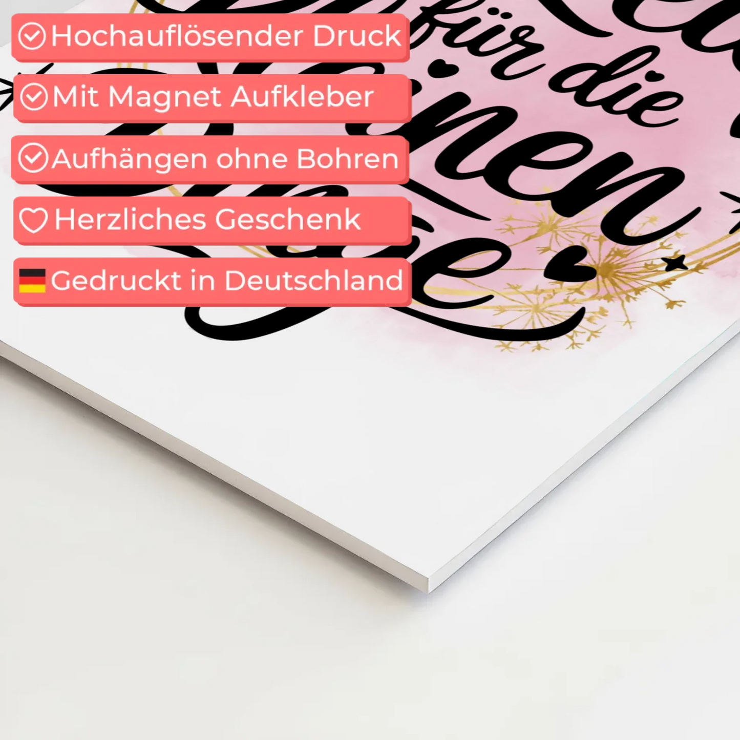 Sprüche Poster Magentisch Nimm dir Zeit für kleine Dinge