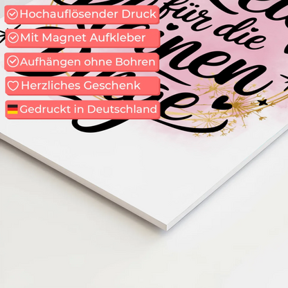 Sprüche Poster Magentisch Nimm dir Zeit für kleine Dinge
