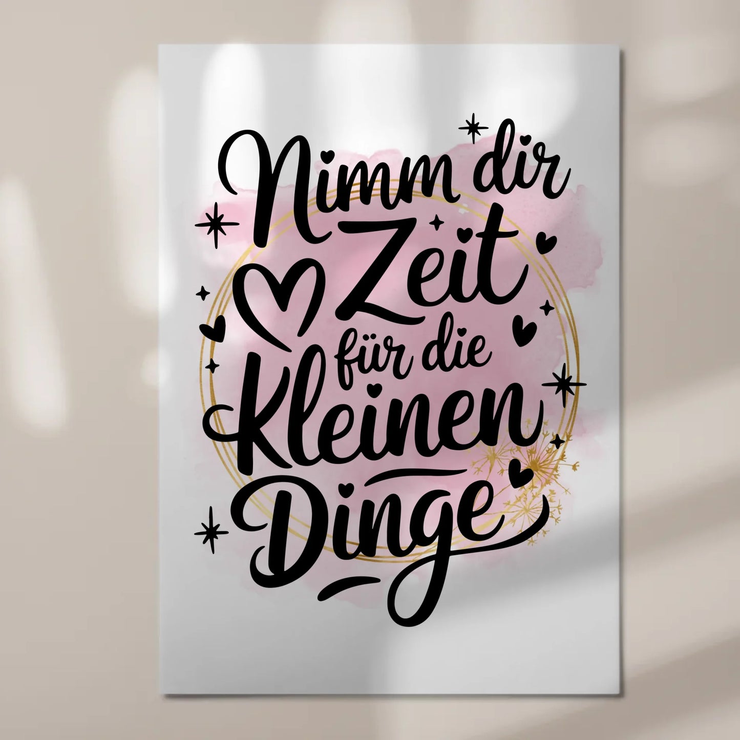 Sprüche Poster Magentisch Nimm dir Zeit für kleine Dinge