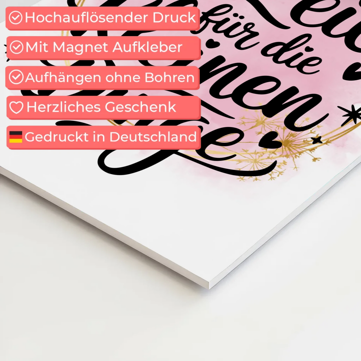 Sprüche Poster Magentisch Nimm dir Zeit für kleine Dinge