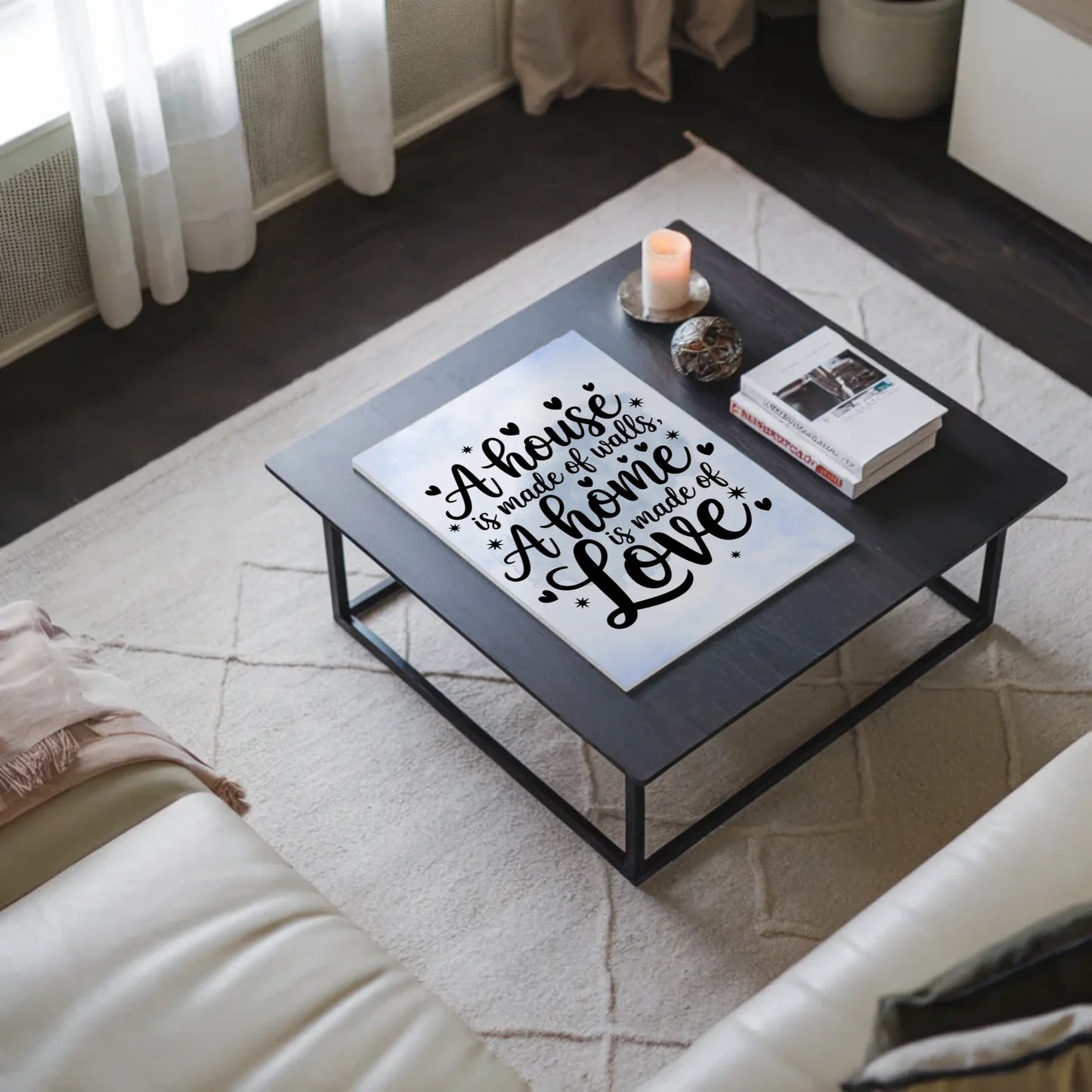 Magnet Poster mit Spruch A House is Made of Love