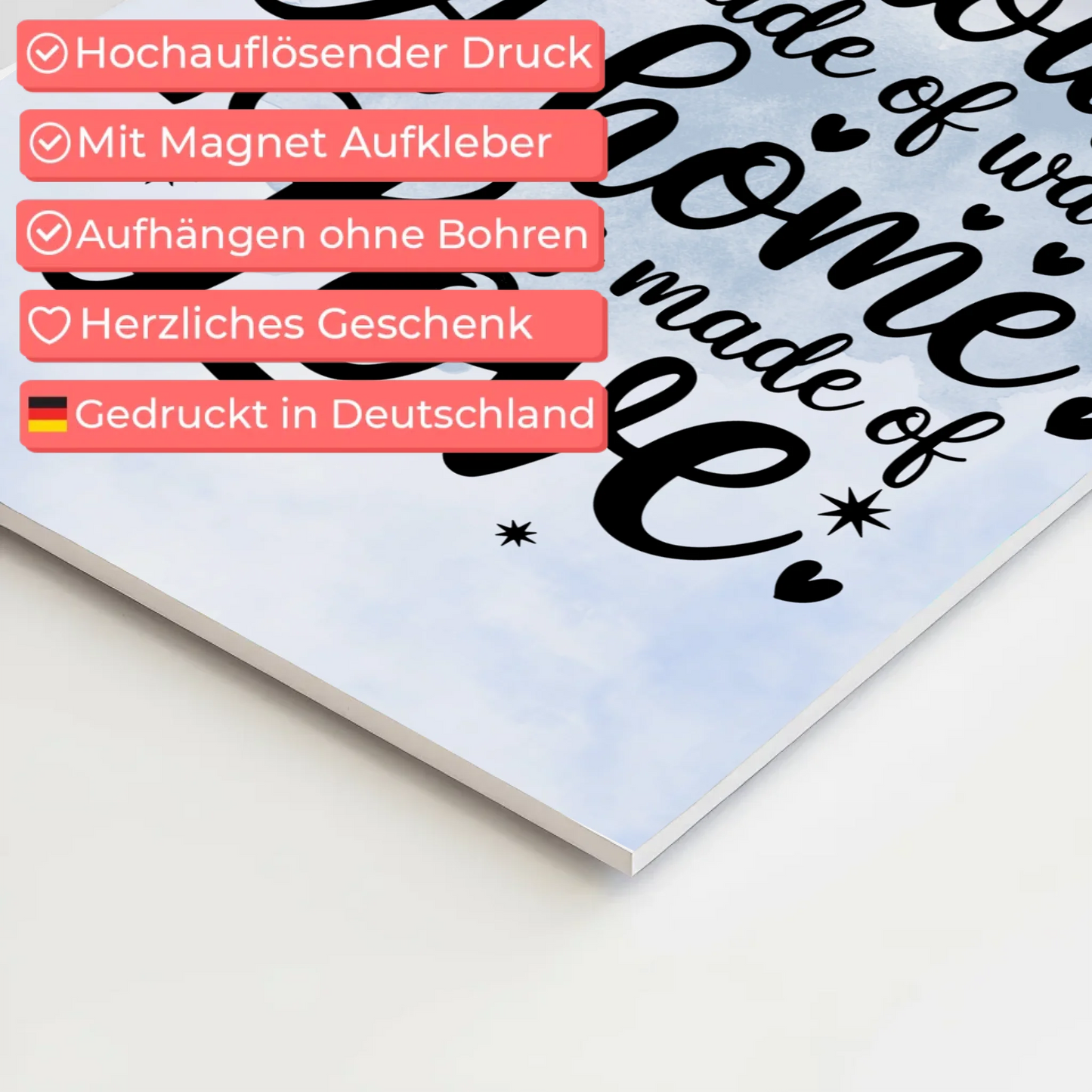 Magnet Poster mit Spruch A House is Made of Love