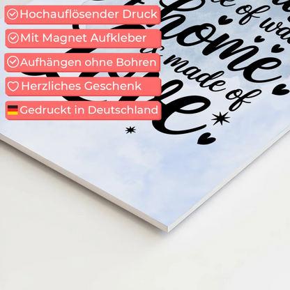 Magnet Poster mit Spruch A House is Made of Love