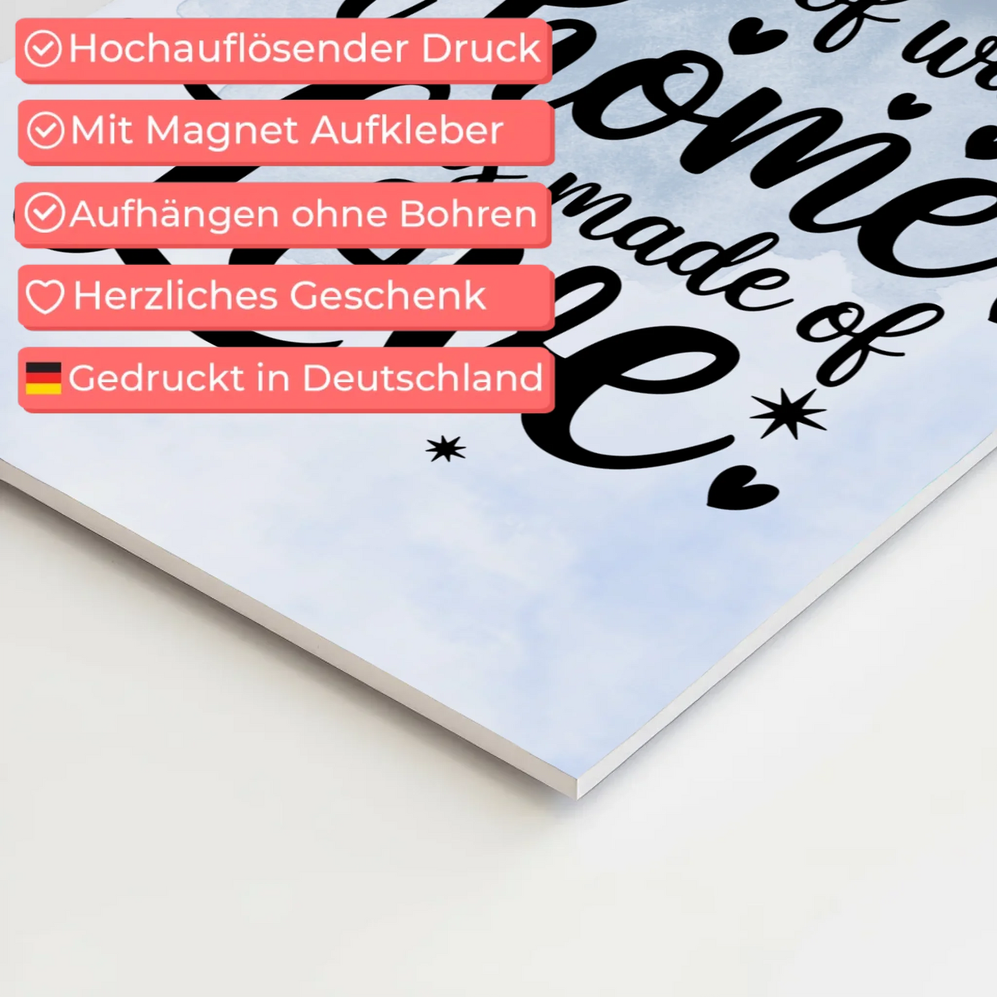 Magnet Poster mit Spruch A House is Made of Love