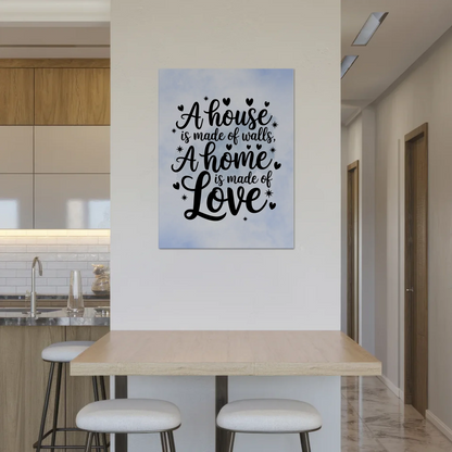 Magnet Poster mit Spruch A House is Made of Love